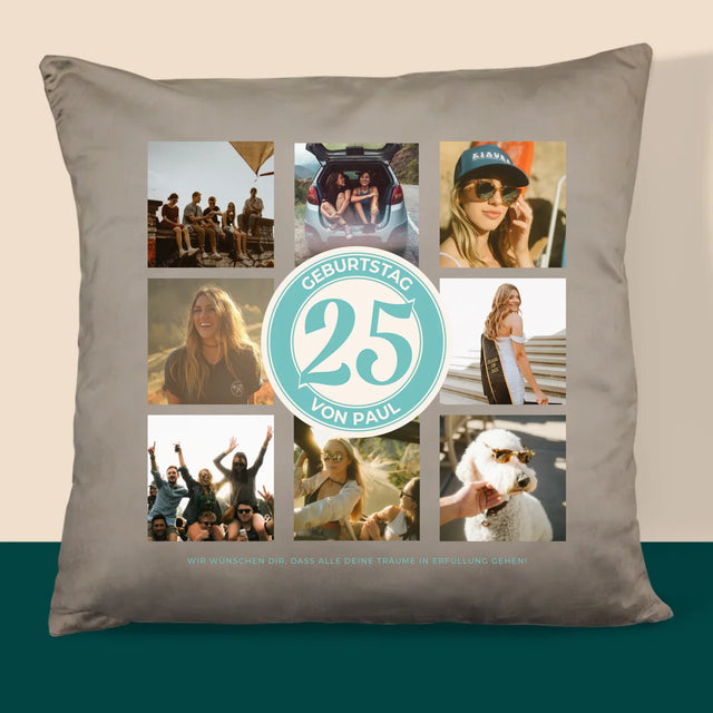 Fotocollage: 25 Geburtstag - Kissen