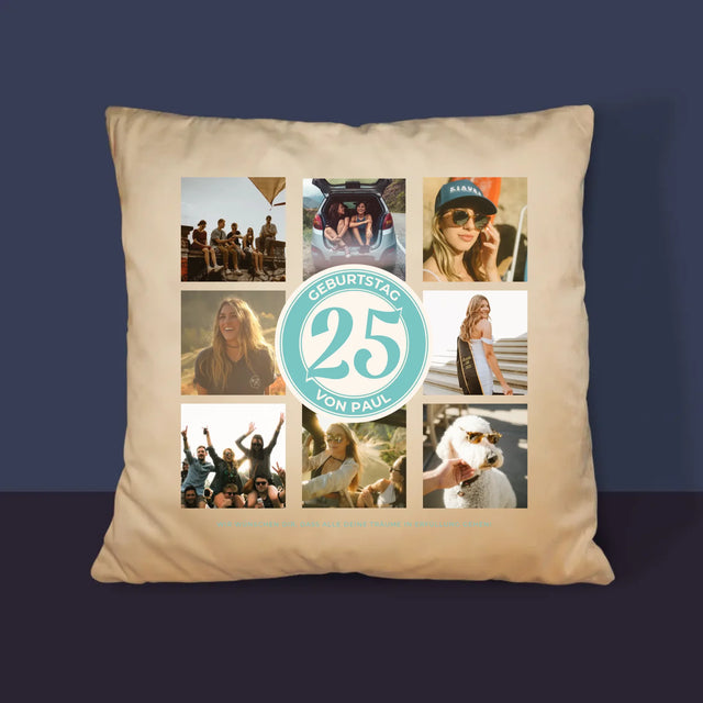 Fotocollage: 25 Geburtstag - Kissen