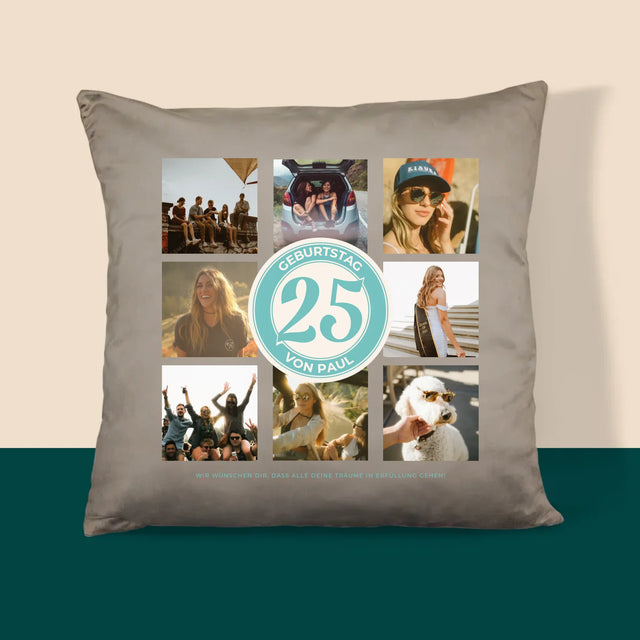 Fotocollage: 25 Geburtstag - Kissen