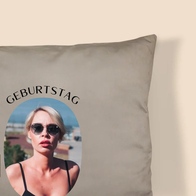 Buchstaben-Collage: 40. Geburtstag - Schöne Momente - Kissen