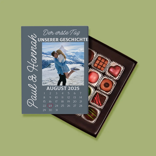 Foto Und Unterschrift: Der Erste Tag Unserer Geschichte - Pralinen