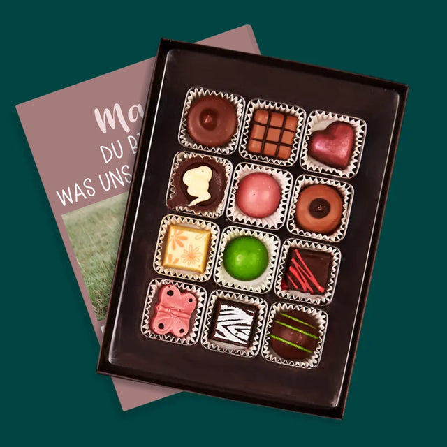 Foto Und Unterschrift: Mama, Du Bist Das, Was Uns Zusammenhält - Pralinen