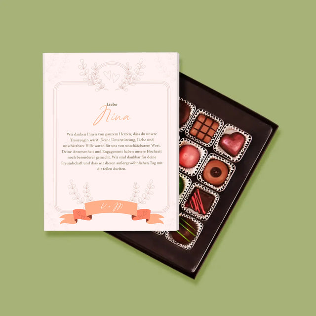 Name Und Unterschrift: Dank An Die Trauzeugin - Pralinen