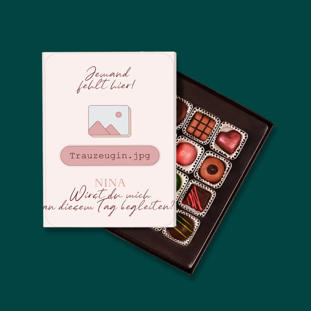 Name Und Unterschrift: Jemand Fehlt - Trauzeugin - Pralinen