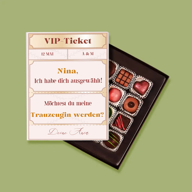 Name Und Unterschrift: Vip-Ticket- Trauzeugin - Pralinen