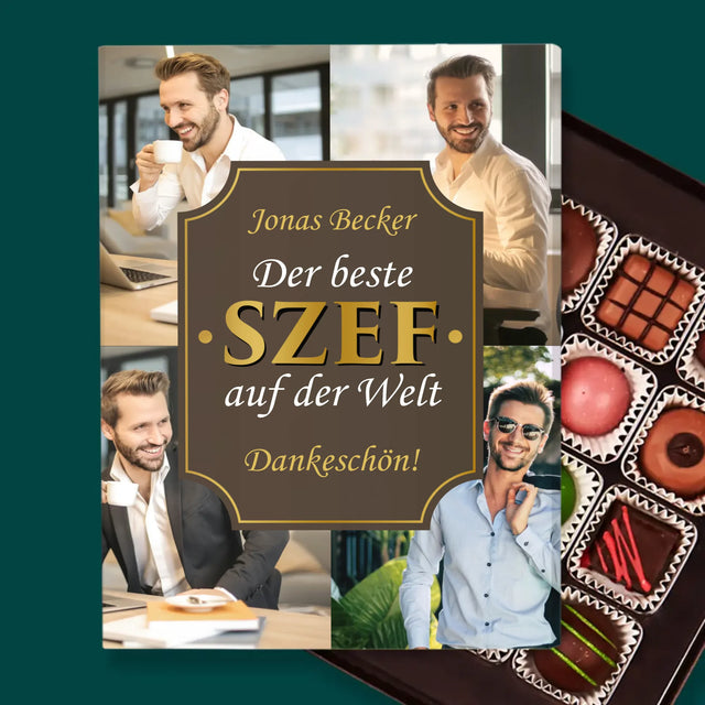 Fotocollage: Der Beste Chef Der Welt  - Pralinen