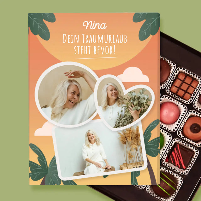 Fotocollage: Traumurlaub - Pralinen