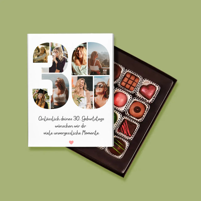 Fotocollage: Wünsche Zum 30. Geburtstag - Pralinen