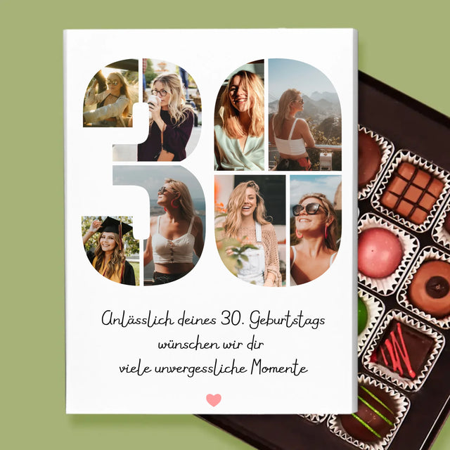 Fotocollage: Wünsche Zum 30. Geburtstag - Pralinen