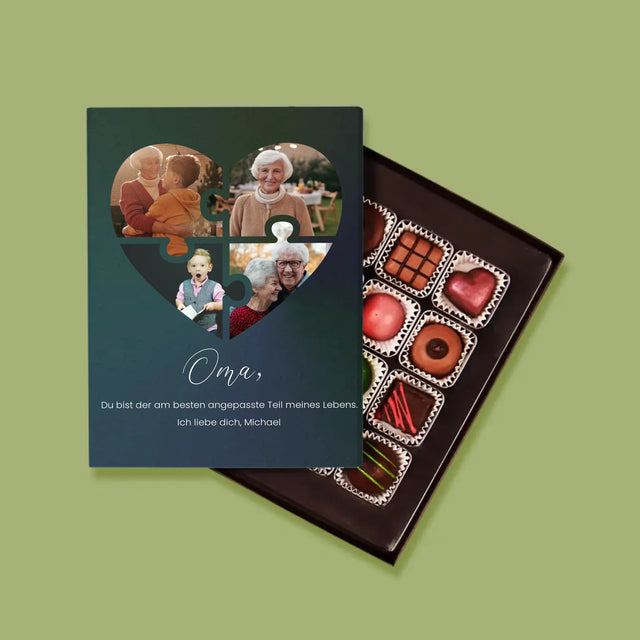 Fotocollage: Puzzleherz Für Oma - Pralinen