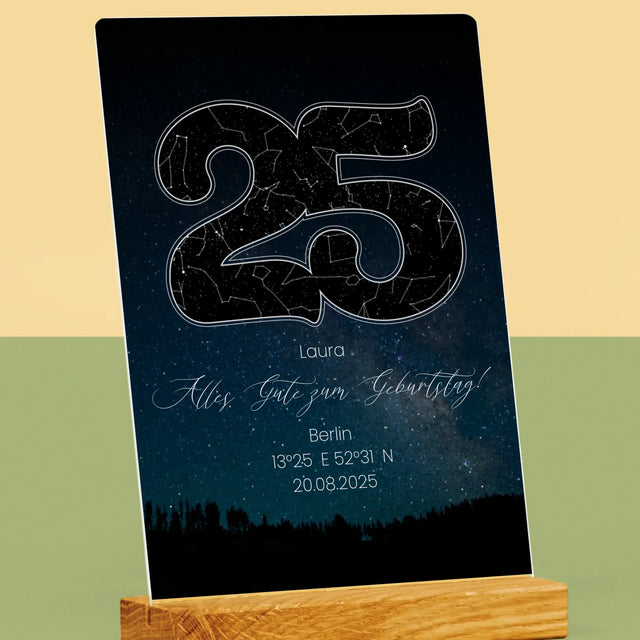 Sternkarte: Sterne-Zu Seinem 25. Geburtstag - Druck Auf Acrylglas