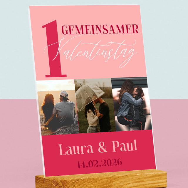 Fotocollage: Erster Gemeinsamer Valentinstag - Druck Auf Acrylglas