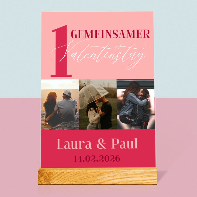Fotocollage: Erster Gemeinsamer Valentinstag - Druck Auf Acrylglas