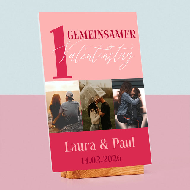 Fotocollage: Erster Gemeinsamer Valentinstag - Druck Auf Acrylglas