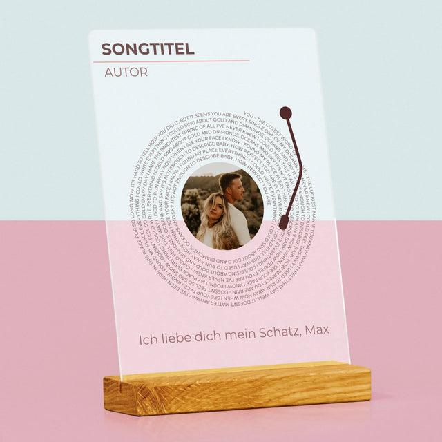 Foto Und Unterschrift: Unser Lied Schallplatte - Druck Auf Acrylglas