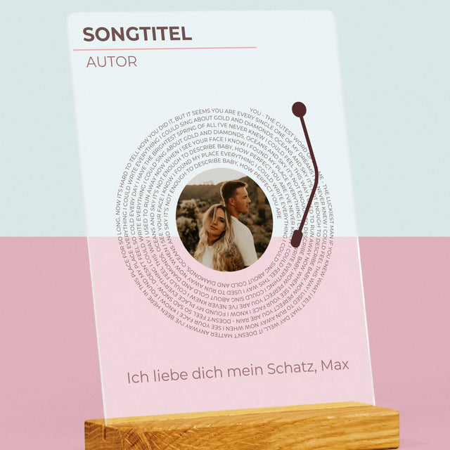 Foto Und Unterschrift: Unser Lied Schallplatte - Druck Auf Acrylglas