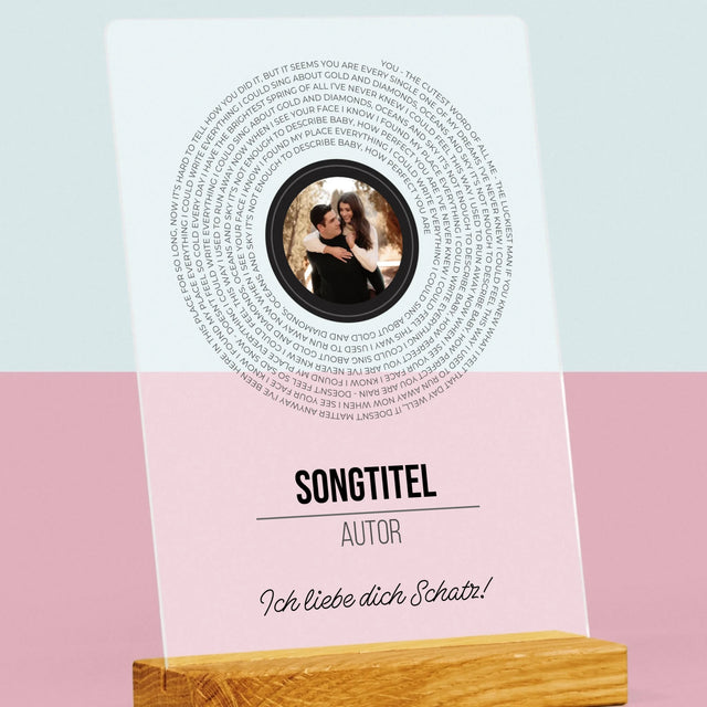 Foto Und Unterschrift: Songtexte Auf Der Platte - Druck Auf Acrylglas