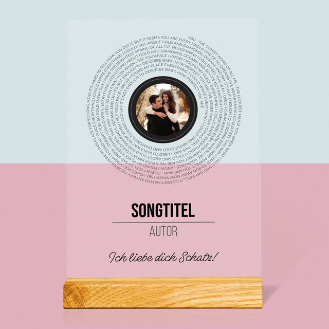 Foto Und Unterschrift: Songtexte Auf Der Platte - Druck Auf Acrylglas