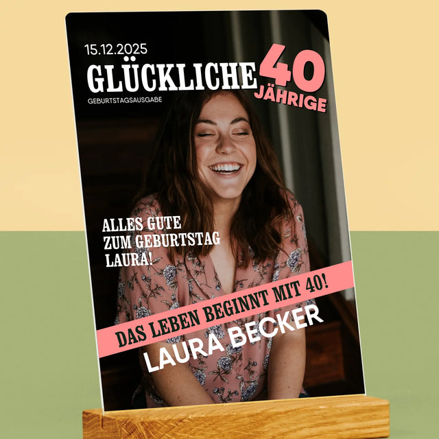 Magazin-Cover: Glückliche 40-Jährige - Druck Auf Acrylglas