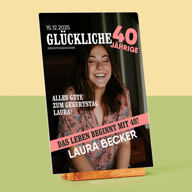 Magazin-Cover: Glückliche 40-Jährige - Druck Auf Acrylglas