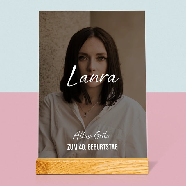 Foto Und Unterschrift: 40. Geburtstag, Alles Gute Zum Geburtstag - Druck Auf Acrylglas