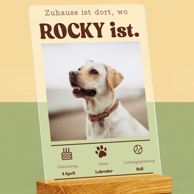 Foto Und Unterschrift: Tierurkunde  - Druck Auf Acrylglas