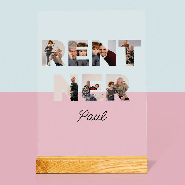 Buchstaben-Collage: Rentner - Druck Auf Acrylglas