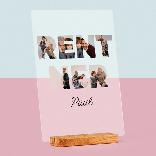 Buchstaben-Collage: Rentner - Druck Auf Acrylglas