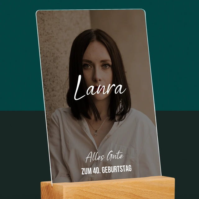 Foto Und Unterschrift: 40. Geburtstag, Alles Gute Zum Geburtstag - Druck Auf Acrylglas