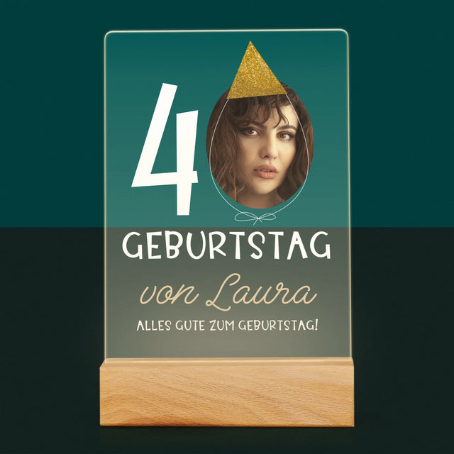 Foto Und Unterschrift: 40. Geburtstag Mütze - Druck Auf Acrylglas