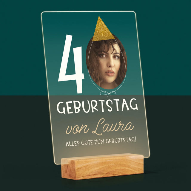 Foto Und Unterschrift: 40. Geburtstag Mütze - Druck Auf Acrylglas