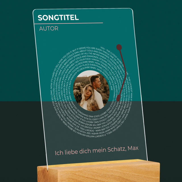 Foto Und Unterschrift: Unser Lied Schallplatte - Druck Auf Acrylglas