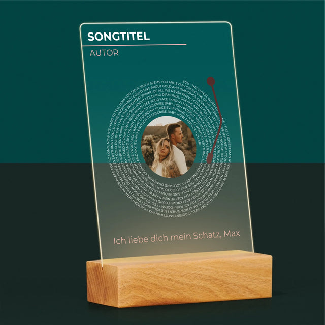 Foto Und Unterschrift: Unser Lied Schallplatte - Druck Auf Acrylglas