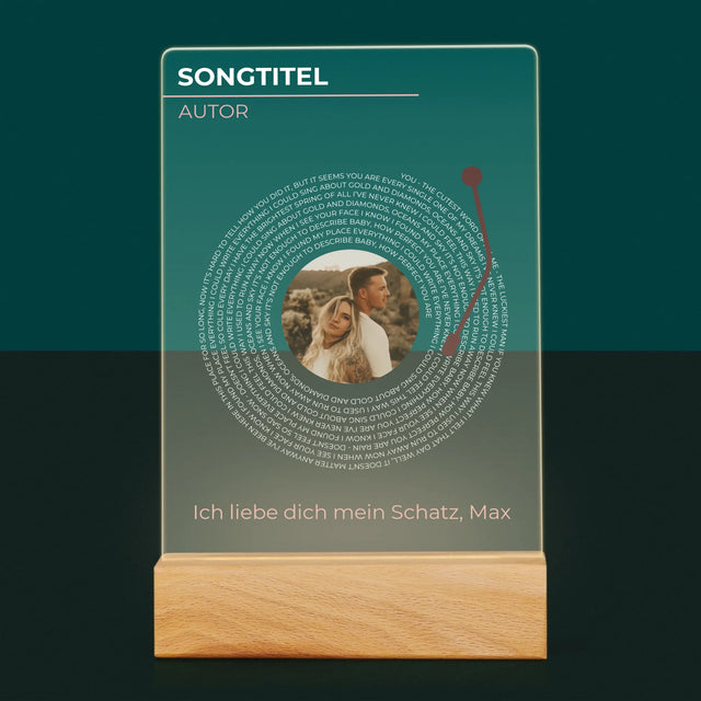 Foto Und Unterschrift: Unser Lied Schallplatte - Druck Auf Acrylglas