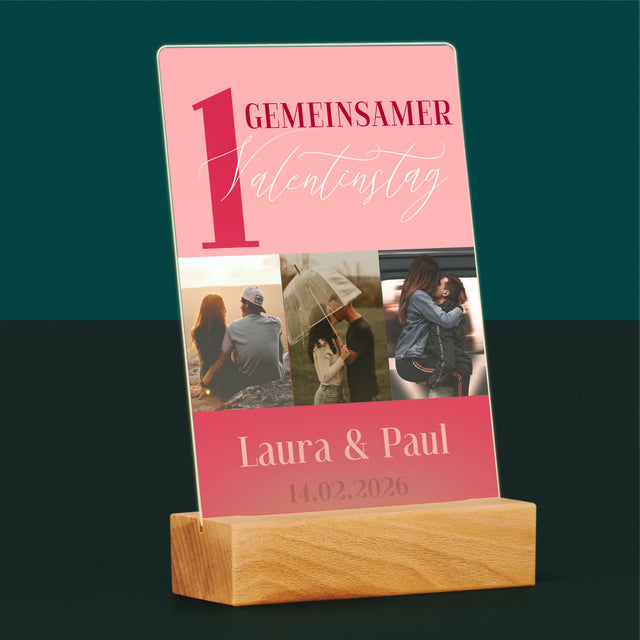 Fotocollage: Erster Gemeinsamer Valentinstag - Druck Auf Acrylglas