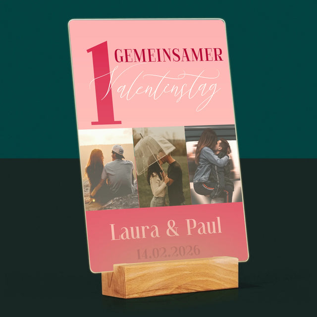 Fotocollage: Erster Gemeinsamer Valentinstag - Druck Auf Acrylglas