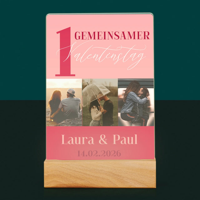 Fotocollage: Erster Gemeinsamer Valentinstag - Druck Auf Acrylglas