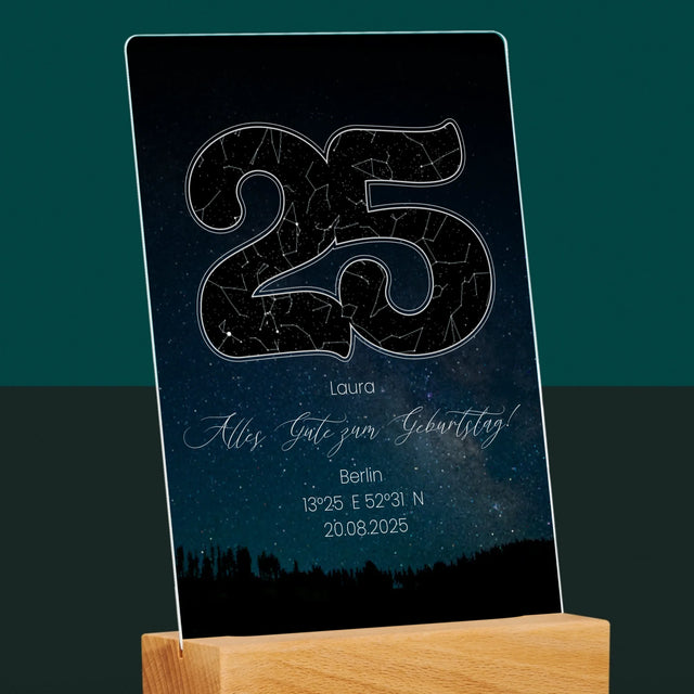 Sternkarte: Sterne-Zu Seinem 25. Geburtstag - Druck Auf Acrylglas