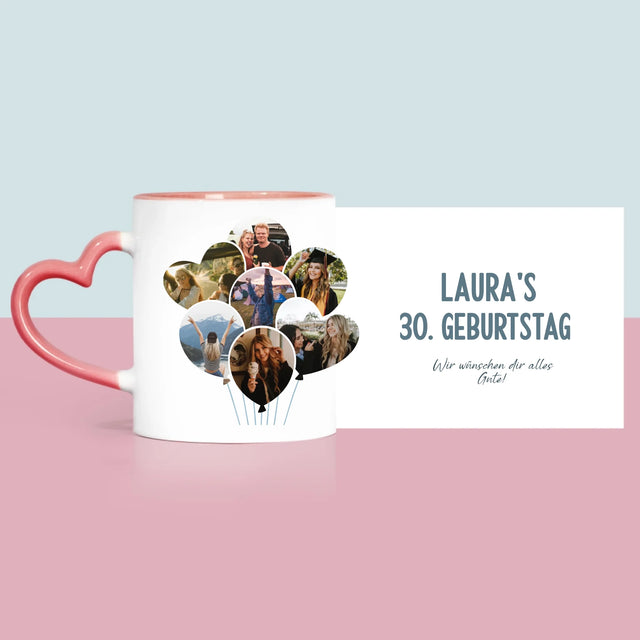 Form-Collage: Dreißig-Luftballons - Tasse