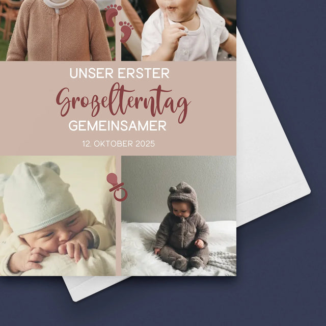 Fotocollage: Das Ist Unser Erster Großelterntag. - Glückwunschkarte
