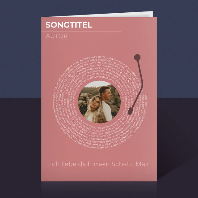 Foto Und Unterschrift: Unser Lied Schallplatte - Glückwunschkarte