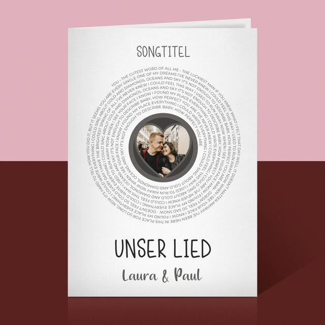 Foto Und Unterschrift: Unser Lied Mit Text - Glückwunschkarte