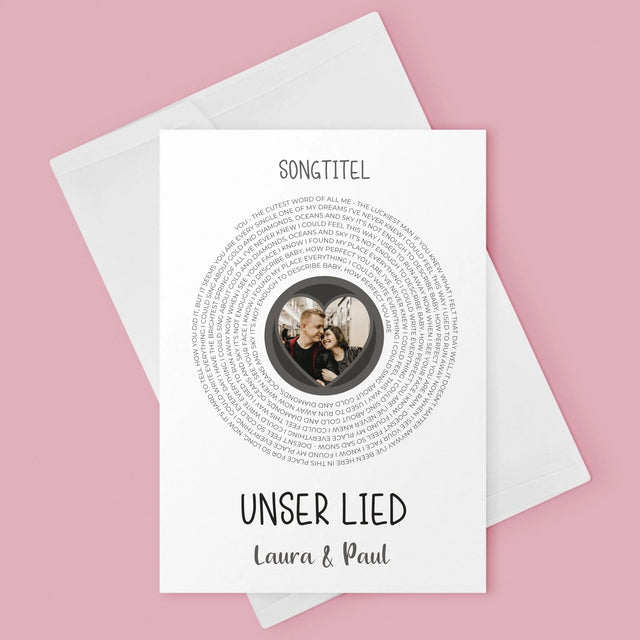Foto Und Unterschrift: Unser Lied Mit Text - Glückwunschkarte