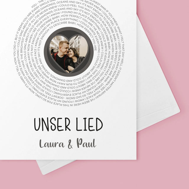 Foto Und Unterschrift: Unser Lied Mit Text - Glückwunschkarte