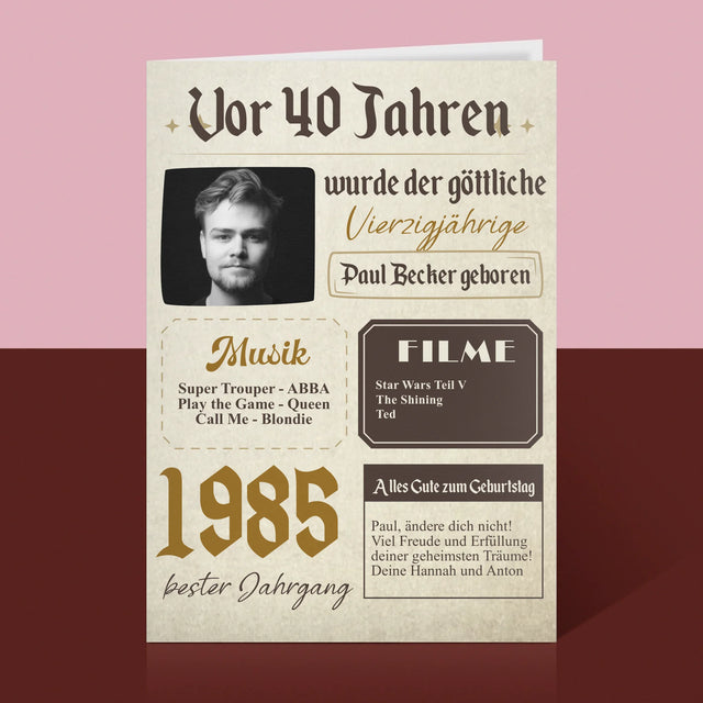 Magazin-Cover: Vor 40 Jahren - Glückwunschkarte