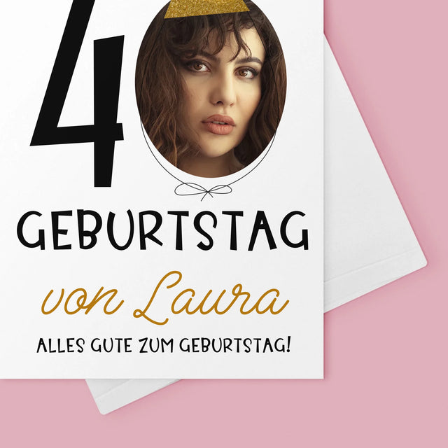 Foto Und Unterschrift: 40. Geburtstag Mütze - Glückwunschkarte