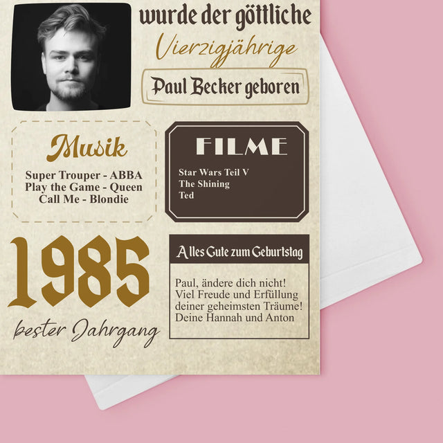 Magazin-Cover: Vor 40 Jahren - Glückwunschkarte