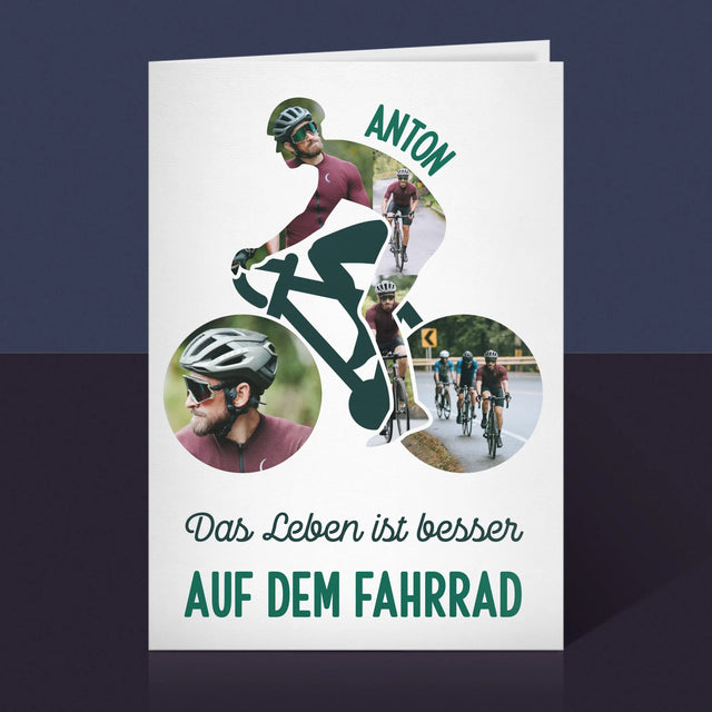 Form-Collage: Das Leben Ist Besser Auf Dem Fahrrad - Glückwunschkarte