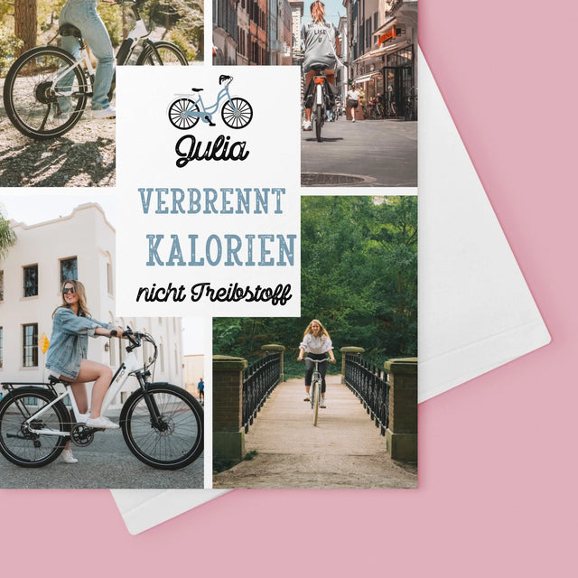Fotocollage: Verbrennt Kalorien, Nicht Treibstoff - Glückwunschkarte