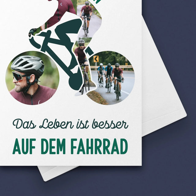 Form-Collage: Das Leben Ist Besser Auf Dem Fahrrad - Glückwunschkarte